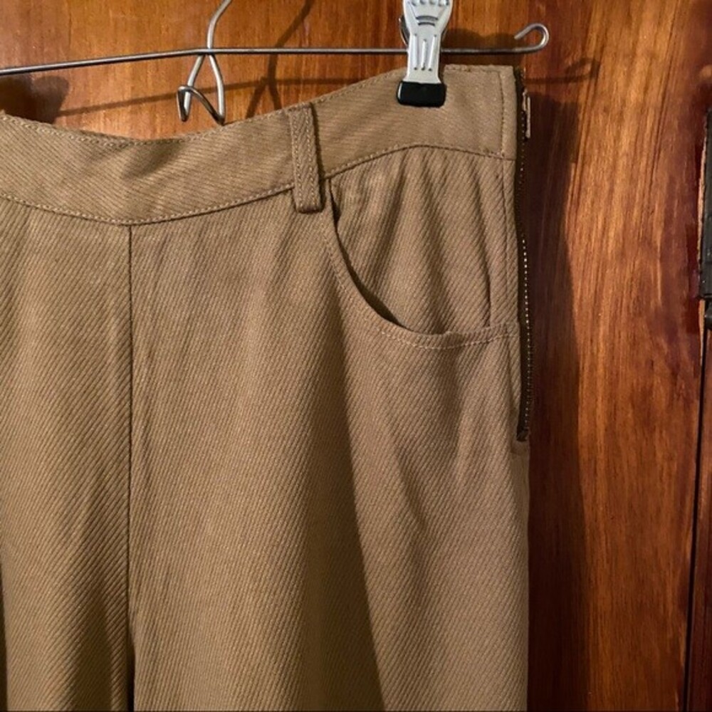 See by Chloe Pants Cinnamon Brown Wide Leg Cropped Culotte Minimalist Chic 38 - Picture 5 of 12